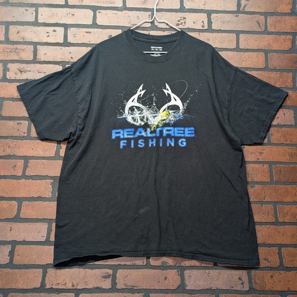 Realtree Men's‎ Fishing Lure Graphic T-Shirt Black Outdoor Angler Tee Men's 2XL